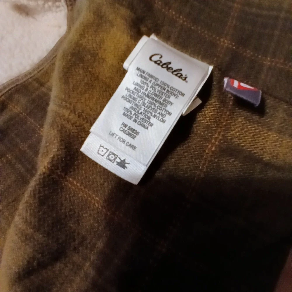 Cabelas Roughneck Jacket Mens Large Sherpa Lined Canvas Field Coat Warm